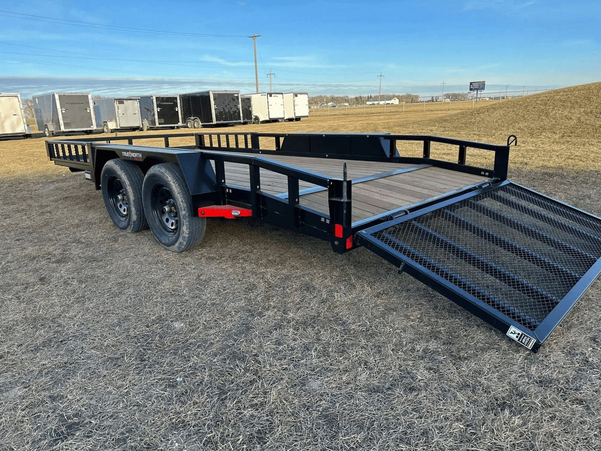 True North 83-in x 16-ft Tandem Axle Utility Trailer, Black