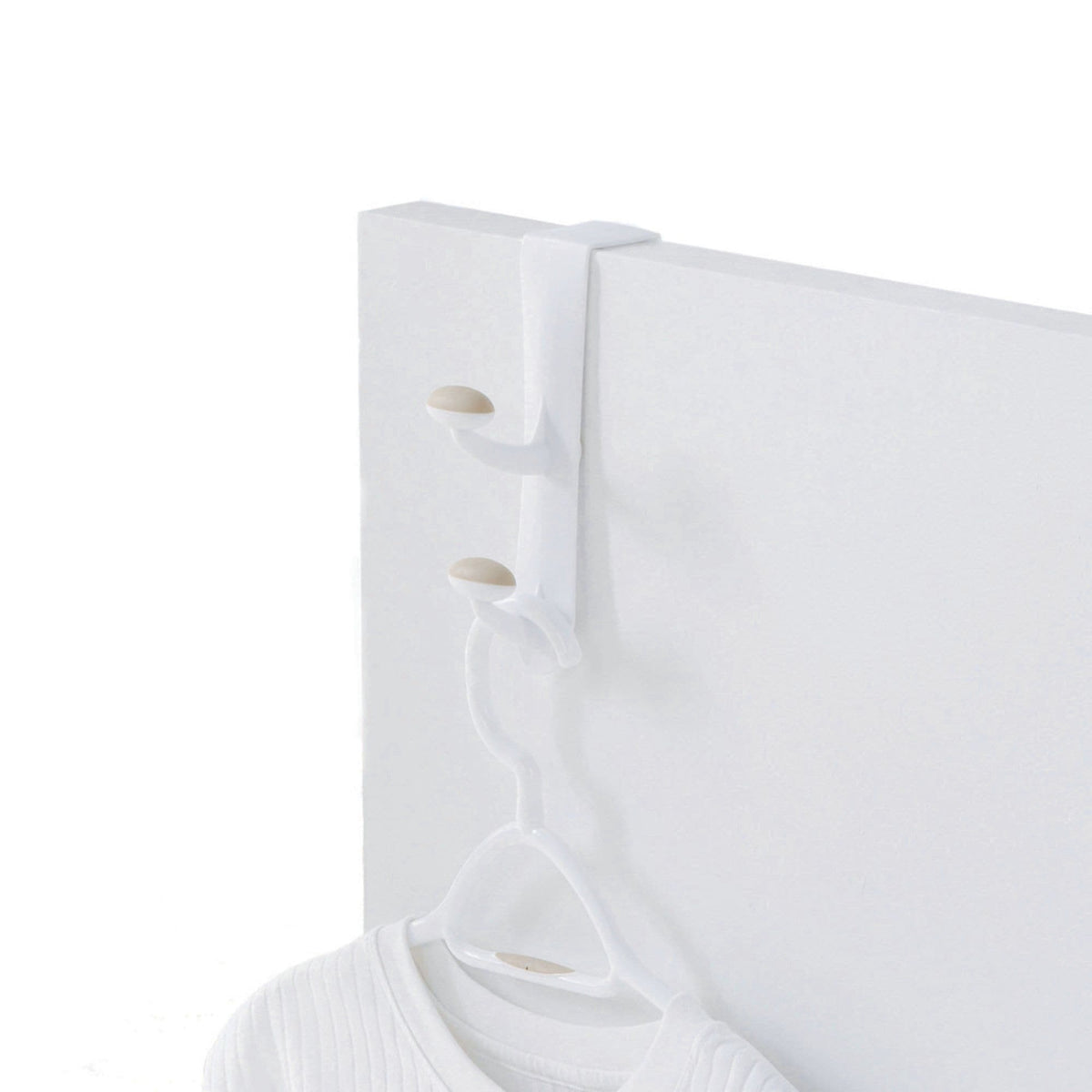 Urbana Plastic 2-Hook Over the Door Hook, White, 10-in