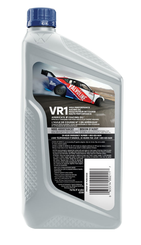 Valvoline VR1 20W-50 4-Cycle Racing Oil, 1-L