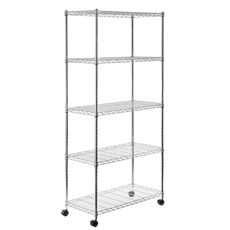 Vancouver Classics, 5-Tier Steel Wire Shelving, 30-in x 14-in x 60-in, Chrome