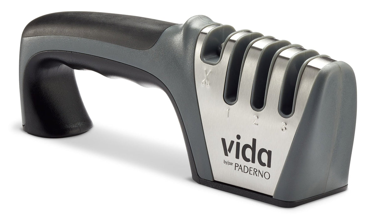 Vida by PADERNO 4-in-1 Knife & Shear Sharpener with Ergonomic Grip