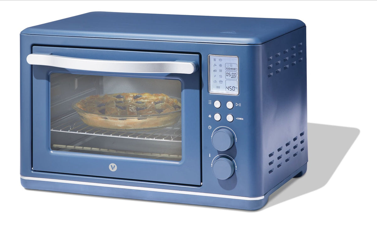 Vida by PADERNO Digital Multi-Functional Air Fryer Toaster Oven with 11 Pre-Set Functions, Bluefin, 6-Slices