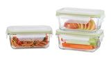 Vida by PADERNO Glass Clip Leakproof Lid Food Storage Container, 485 mL, 3 Count