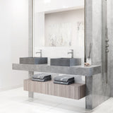 VIGO Alhambra Gothic Concreto Stone 15x15-in Deep Grey Bathroom Sink/Basin with Square Vessel