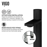 VIGO Cavalli MatteShell Matte Black Bathroom Sink/Basin Set with Gotham Faucet and Round Glass Vessel