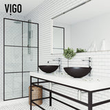 VIGO Cavalli MatteShell Round Vessel Bathroom Sink/Basin with Consistent Matte Finish, Black