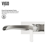 VIGO Cornelius Wall Mount Single Handle Bathroom Sink Faucet, WaterSense Certified, Brushed Nickel