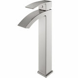 VIGO Duris Vessel Single Handle Vessel Sink Bathroom Faucet with Deck Plate, Brushed Nickel