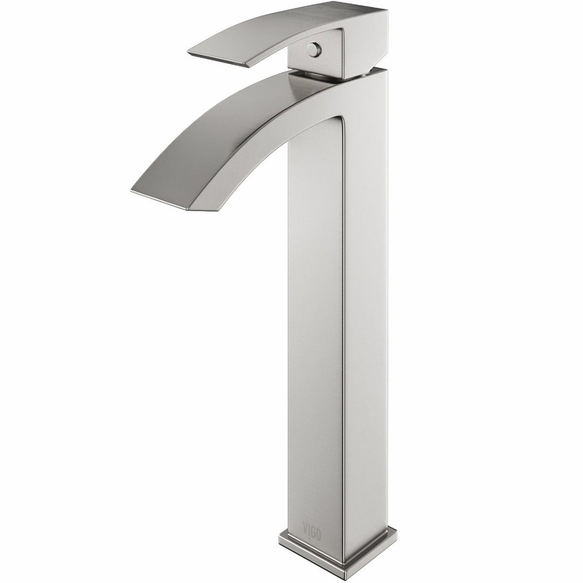 VIGO Duris Vessel Single Handle Vessel Sink Bathroom Faucet with Deck Plate, Brushed Nickel