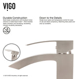 VIGO Duris Vessel Single Handle Vessel Sink Bathroom Faucet with Deck Plate, Brushed Nickel