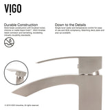 VIGO Duris Vessel Single Handle Vessel Sink Bathroom Faucet with Deck Plate, Brushed Nickel