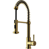 VIGO Edison Single Handle Pull Down Sprayer Kitchen Faucet, Matte Gold