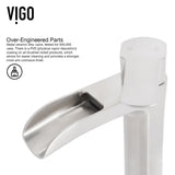 VIGO Glass Grey Onyx Bathroom Sink/Basin Set with Niko Faucet and Round Vessel