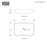 VIGO Glass Rectangular Vessel Bathroom Sink/Basin with Rounded Edges & Deep Bowl, Amber Sunset