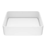 VIGO Jasmine MatteStone 18x15-in Deep White Bathroom Sink/Basin with Rectangular Vessel