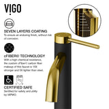 VIGO Lexington 8-in Gold/Carbon Fiber Vessel Bathroom Faucet