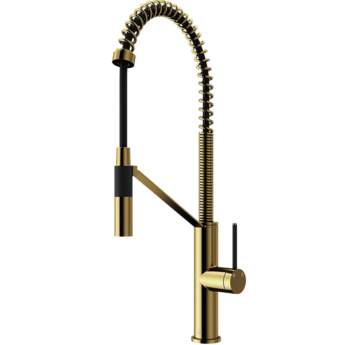 VIGO Livingston Single Handle Magnetic Pull Down Sprayer Kitchen Faucet with cFiber, Matte Gold