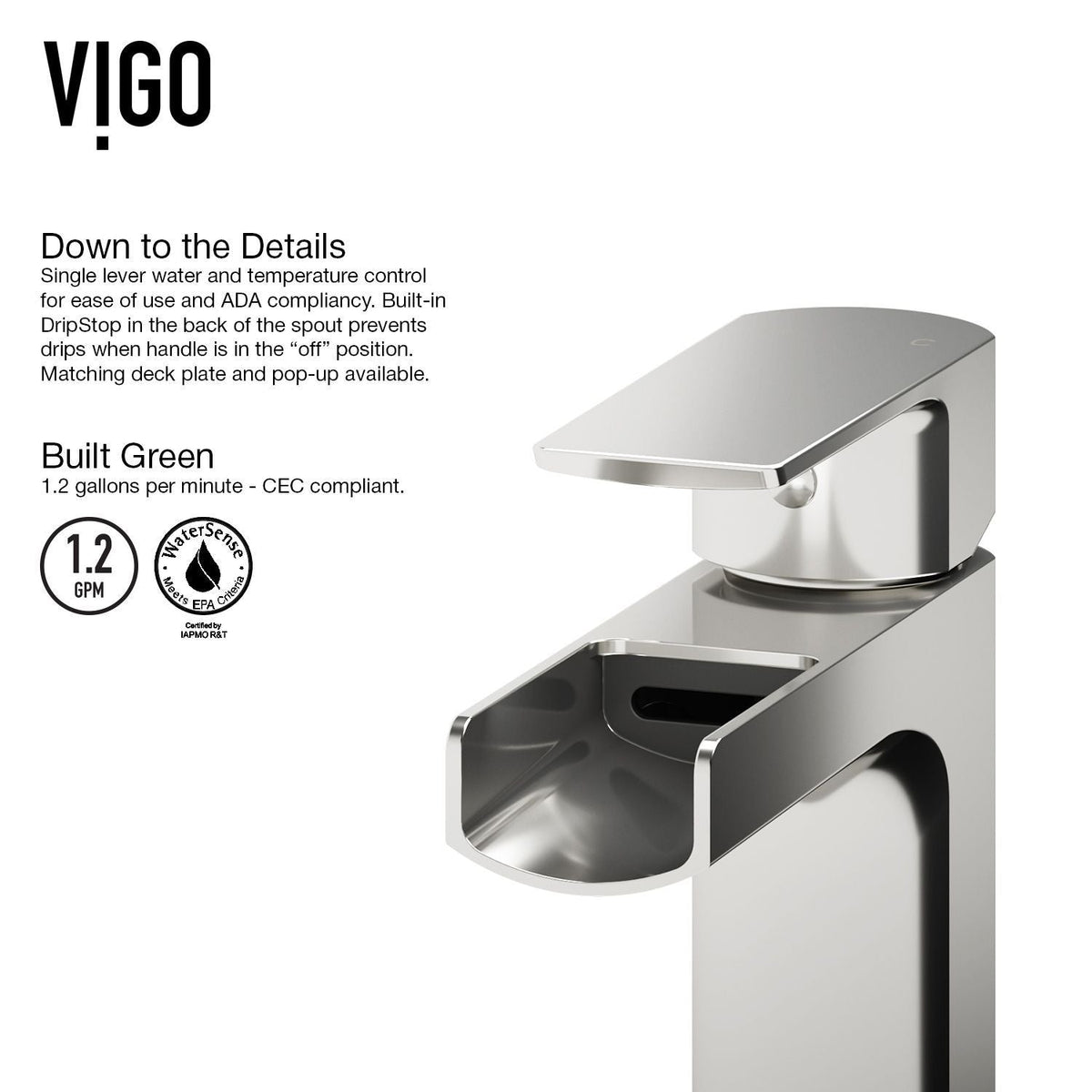 VIGO Lotus MatteStone Round White Composite Bathroom Sink/Basin Set with Amada Faucet and Pop-Up Drain