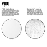 VIGO Magnolia MatteStone White Bathroom Sink/Basin Set with Amada Faucet and Rectangular Composite Vessel