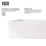 VIGO Magnolia MatteStone White Bathroom Sink/Basin Set with Matte Gold Duris Faucet and Rectangular Composite Vessel