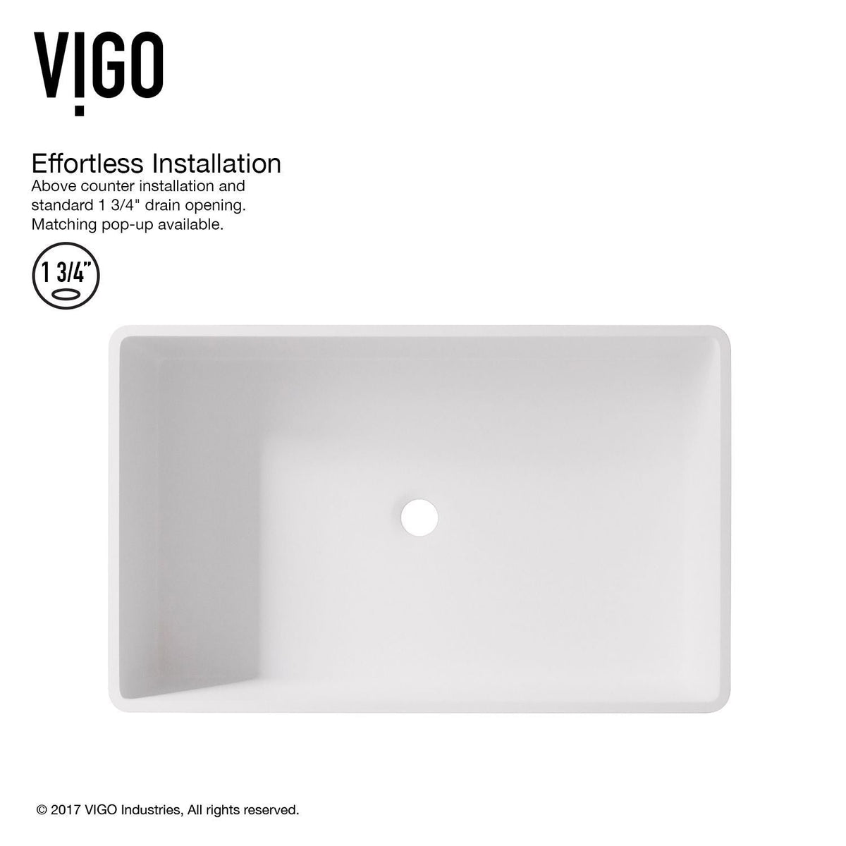 VIGO Magnolia MatteStone White Bathroom Sink/Basin Set with Niko Faucet and Rectangular Composite Vessel