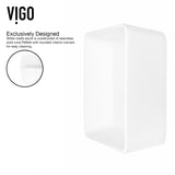 VIGO Marigold MatteStone Matte White Bathroom Sink/Basin Set with Amada Faucet and Rectangular Composite Vessel