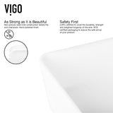 VIGO Marigold MatteStone Matte White Bathroom Sink/Basin Set with Norfolk Faucet and Rectangular Composite Vessel
