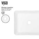 VIGO Marigold MatteStone Matte White Bathroom Sink/Basin Set with Norfolk Faucet and Rectangular Composite Vessel
