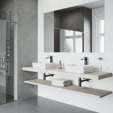 VIGO Marigold MatteStone Matte White Bathroom Sink/Basin Set with Norfolk Faucet and Rectangular Composite Vessel