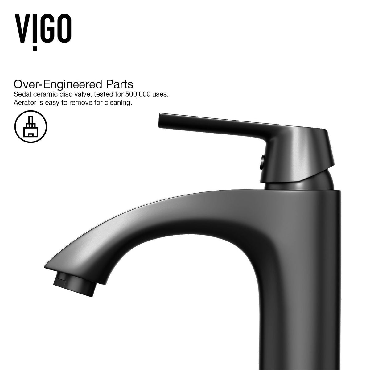 VIGO Marigold MatteStone White Bathroom Sink/Basin Set with Matte Black Linus Faucet and Rectangular Composite Vessel