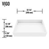 VIGO Montauk MatteStone 23x15-in Deep White Bathroom Sink/Basin with Rectangular Vessel