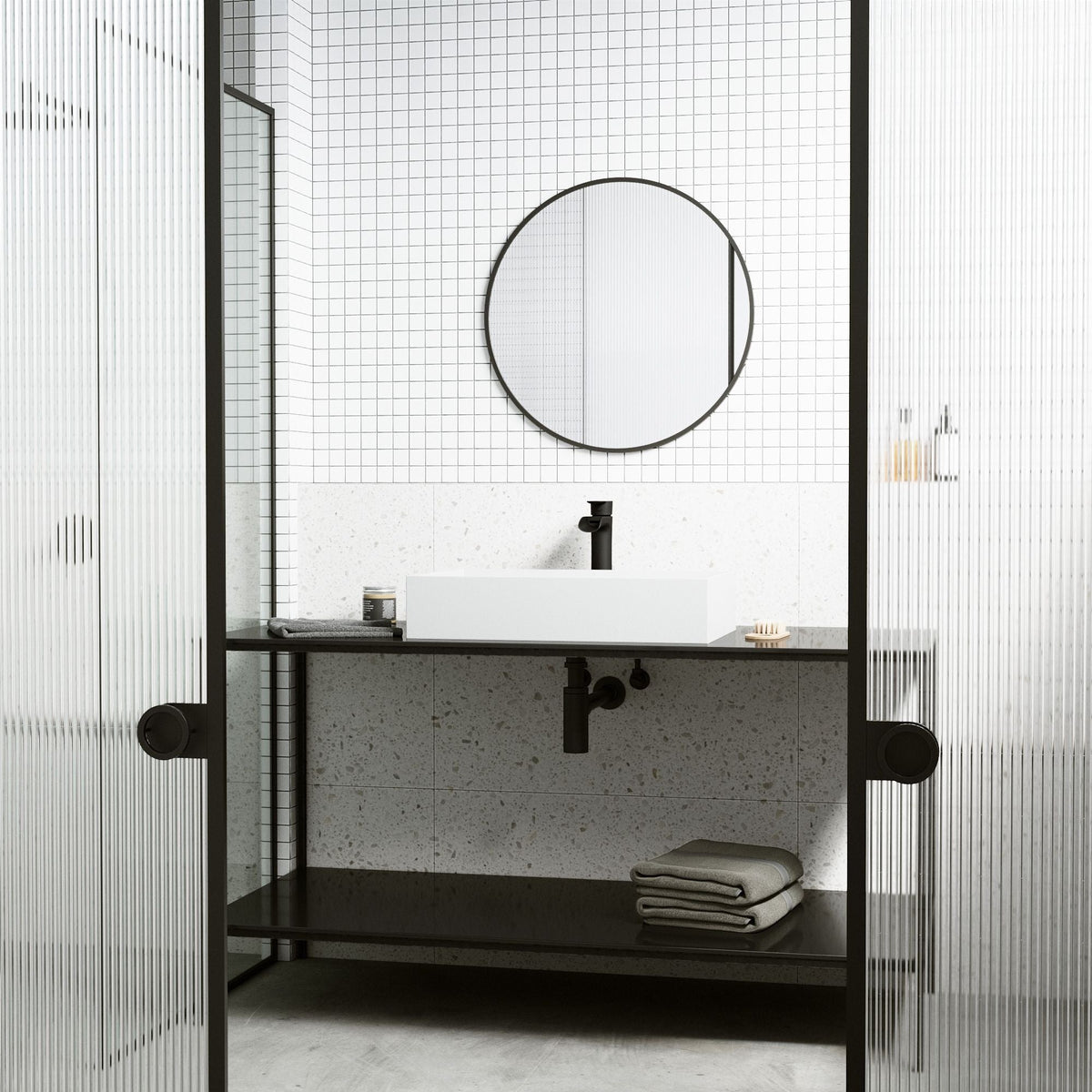 VIGO Montauk MatteStone White Bathroom Sink/Basin Set with Niko Faucet and Rectangular Composite Vessel