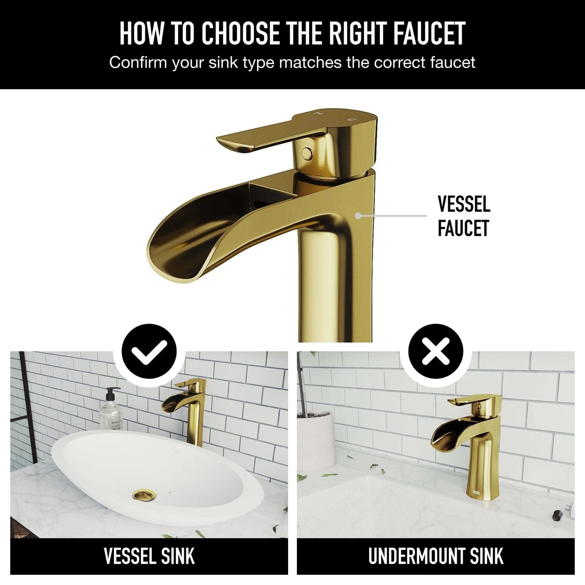 VIGO Niko Single Handle Single-Hole Bathroom Vessel Faucet in Matte Brushed Gold