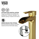VIGO Niko Single Handle Single-Hole Bathroom Vessel Faucet in Matte Brushed Gold