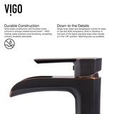VIGO Niko Single Handle Vessel Single Hole Bathroom Sink Faucet with Pop-up Drain, Antique Rubbed Bronze