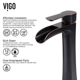 VIGO Niko Single Handle Vessel Single Hole Bathroom Sink Faucet with Pop-up Drain, Antique Rubbed Bronze