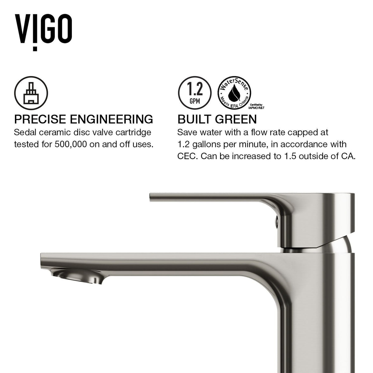 VIGO Norfolk Single Handle Vessel Bathroom Sink Faucet, WaterSense Certified, Brushed Nickel