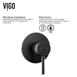 VIGO Olus Single Handle Wall Mount Bathroom Sink Faucet, WaterSense Certified, Matte Black