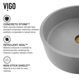 VIGO Palermo Gothic ConcretoStone Ash Grey Bathroom Sink/Basin Set with Niko Faucet and Round Vessel