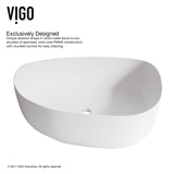 VIGO Peony Matte Stone Novelty Composite Vessel Bathroom Sink/Basin with Deep Bowl, White