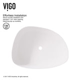 VIGO Peony Matte Stone Novelty Composite Vessel Bathroom Sink/Basin with Deep Bowl, White