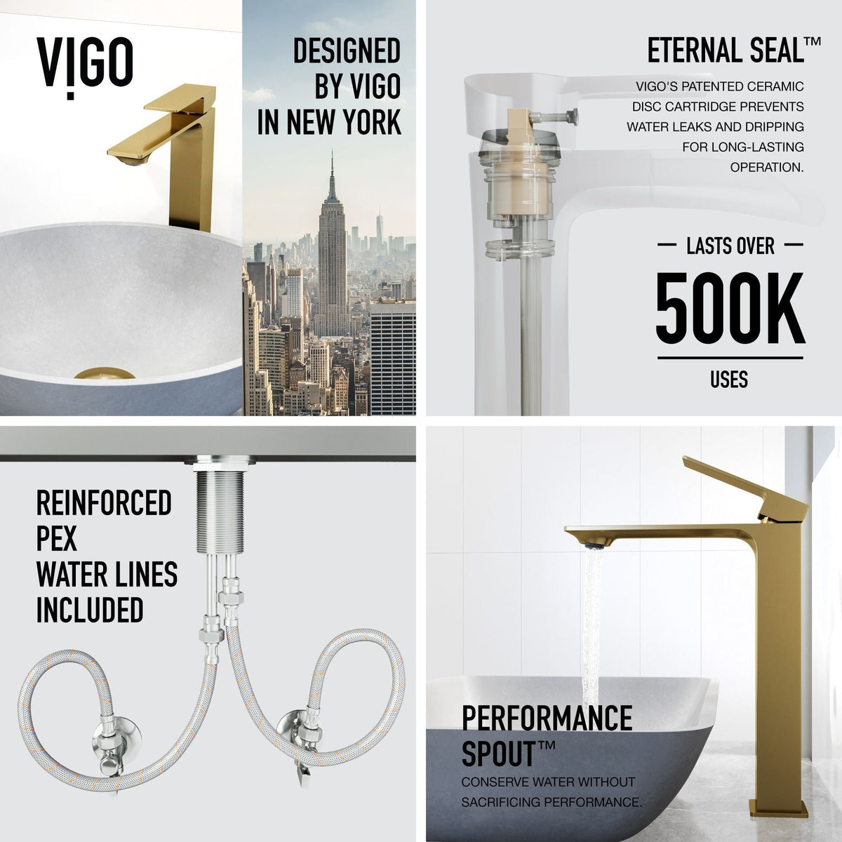 VIGO Ravenna Gothic ConcretoStone Grey Bathroom Sink/Basin Set with Dunn Faucet and Round Vessel
