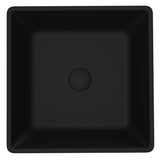 VIGO Roma Glass Square Vessel Bathroom Sink/Basin with Rounded Edges & Deep Bowl, Black