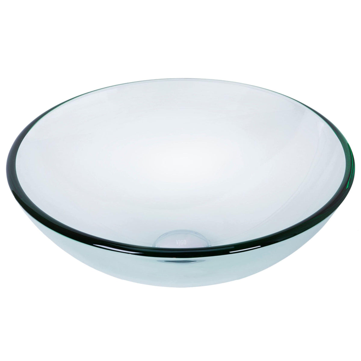 VIGO Round Glass Vessel Bathroom Sink/Basin with Repellent Seal Coating, Crystalline