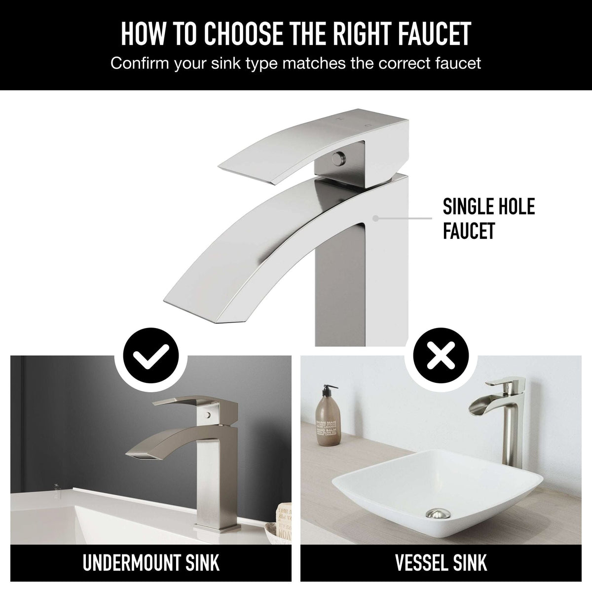 VIGO Satro Single Handle Single Hole Bathroom Sink Faucet, WaterSense Certified, Brushed Nickel