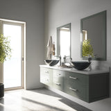 VIGO Sheer Glass Round Vessel Bathroom Sink/Basin with Deep Bowl, Black