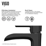 VIGO Sottile MatteShell Matte Black Bathroom Sink/Basin Set with Niko Faucet and Glass Rectangular Vessel
