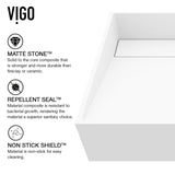 VIGO Starr Modern MatteStone 15x15-in Deep White Bathroom Sink/Basin with Square Vessel