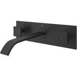 VIGO Titus Wall Mount Dual Handle Bathroom Sink Faucet, Eco-Friendly 1.2 GPM Flow Rate, Matte Black