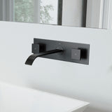 VIGO Titus Wall Mount Dual Handle Bathroom Sink Faucet, Eco-Friendly 1.2 GPM Flow Rate, Matte Black